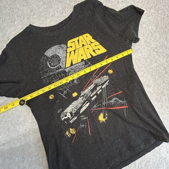 Star Wars T-Shirt Millennium Falcon Death Star Battle Adult Large Fifth Sun - Picture 4 of 5